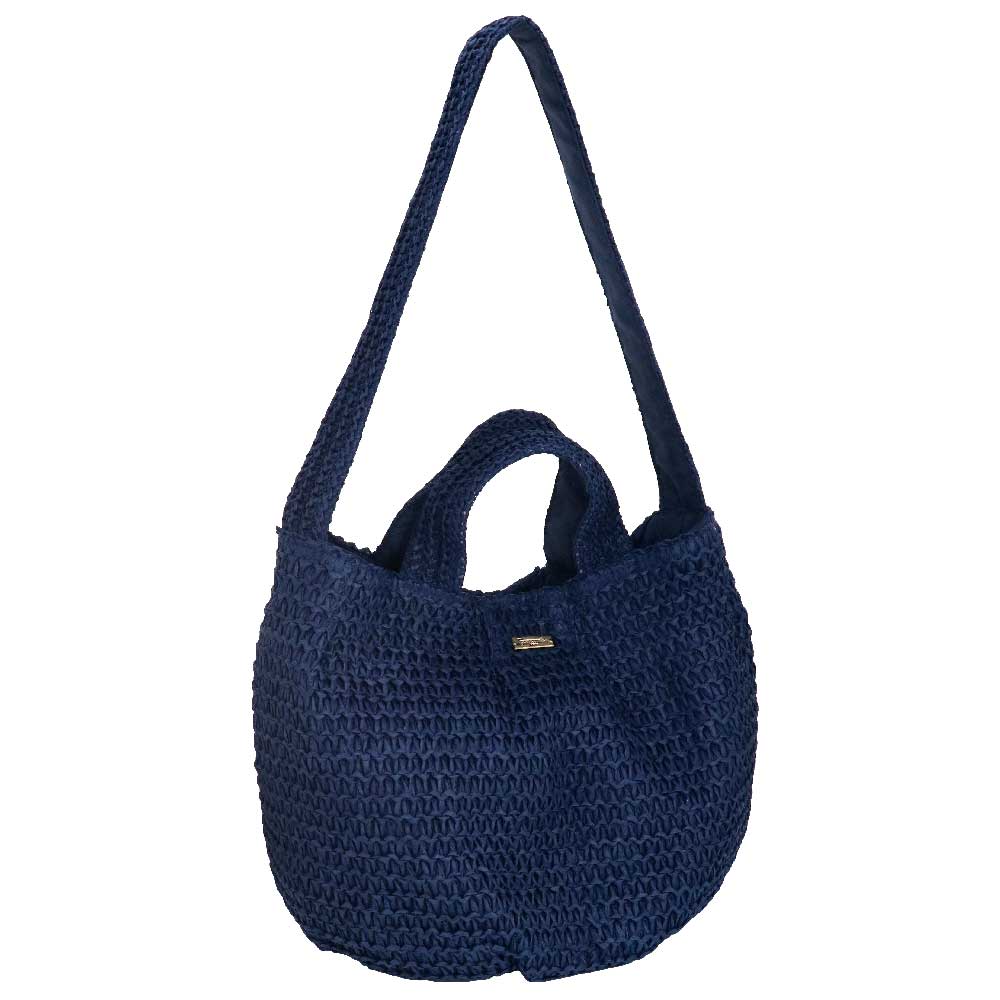 Camomilla Milano Borsa City Crochet Blu Fibre Naturali