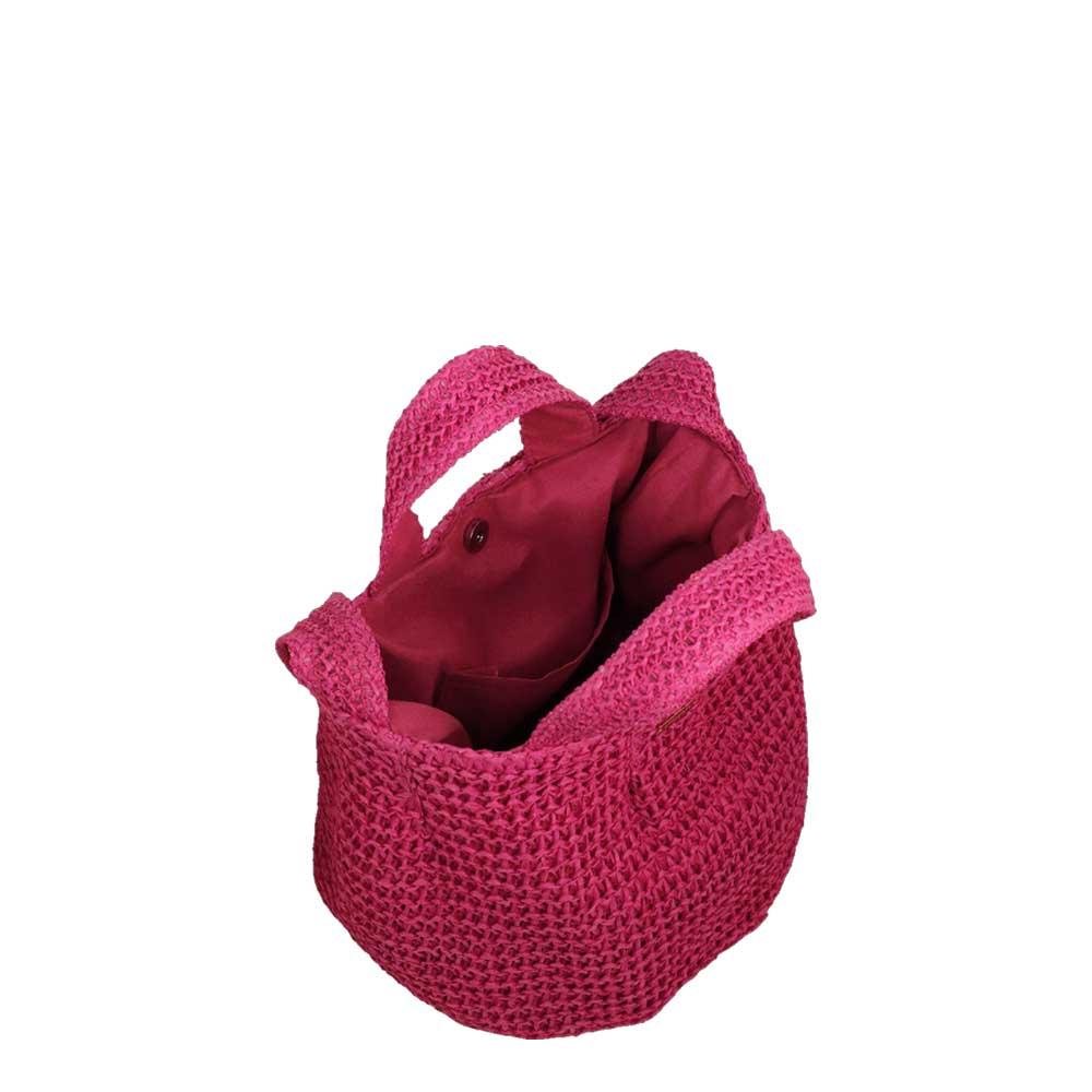 Camomilla Milano Borsa City Crochet Fuxia in Fibre Naturali