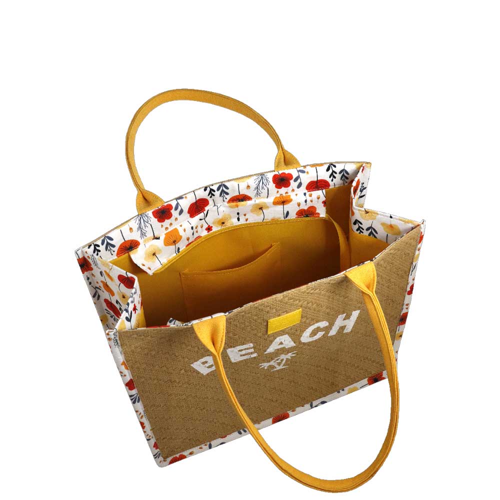 Camomilla Milano | Borsa Mare L Beach Papaveri Giallo Fiori