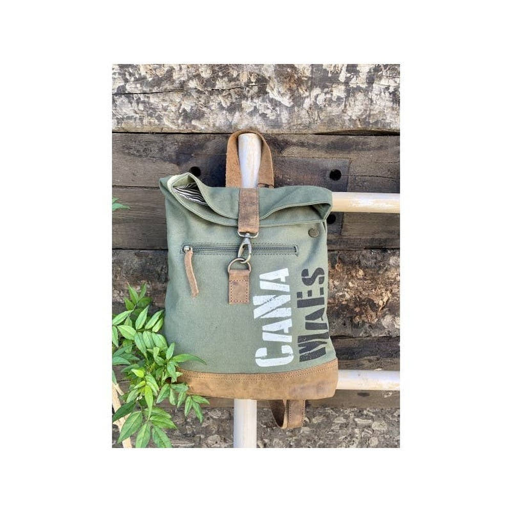 Zaino Vintage Tessuto Nuovo con Pelle Alta qualità MAYA MC8