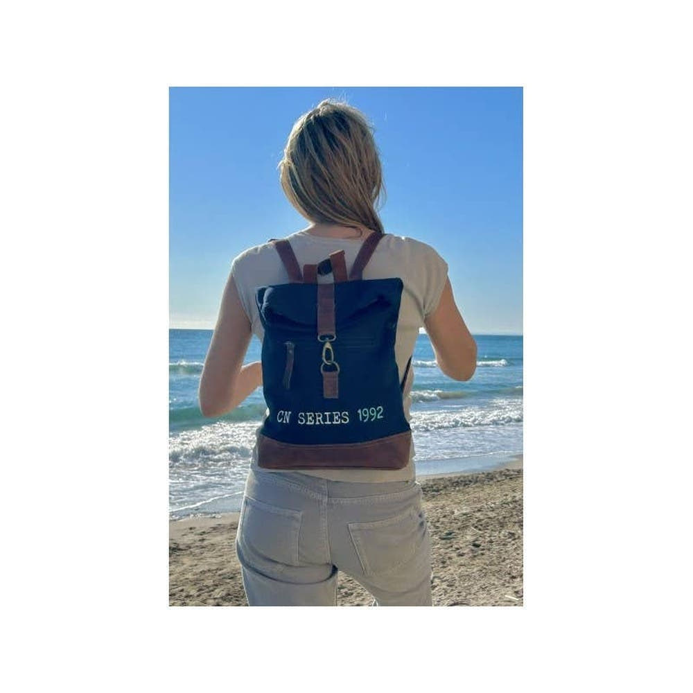 Zaino Vintage Tessuto Nuovo con Pelle Alta qualità MAYA MC6A