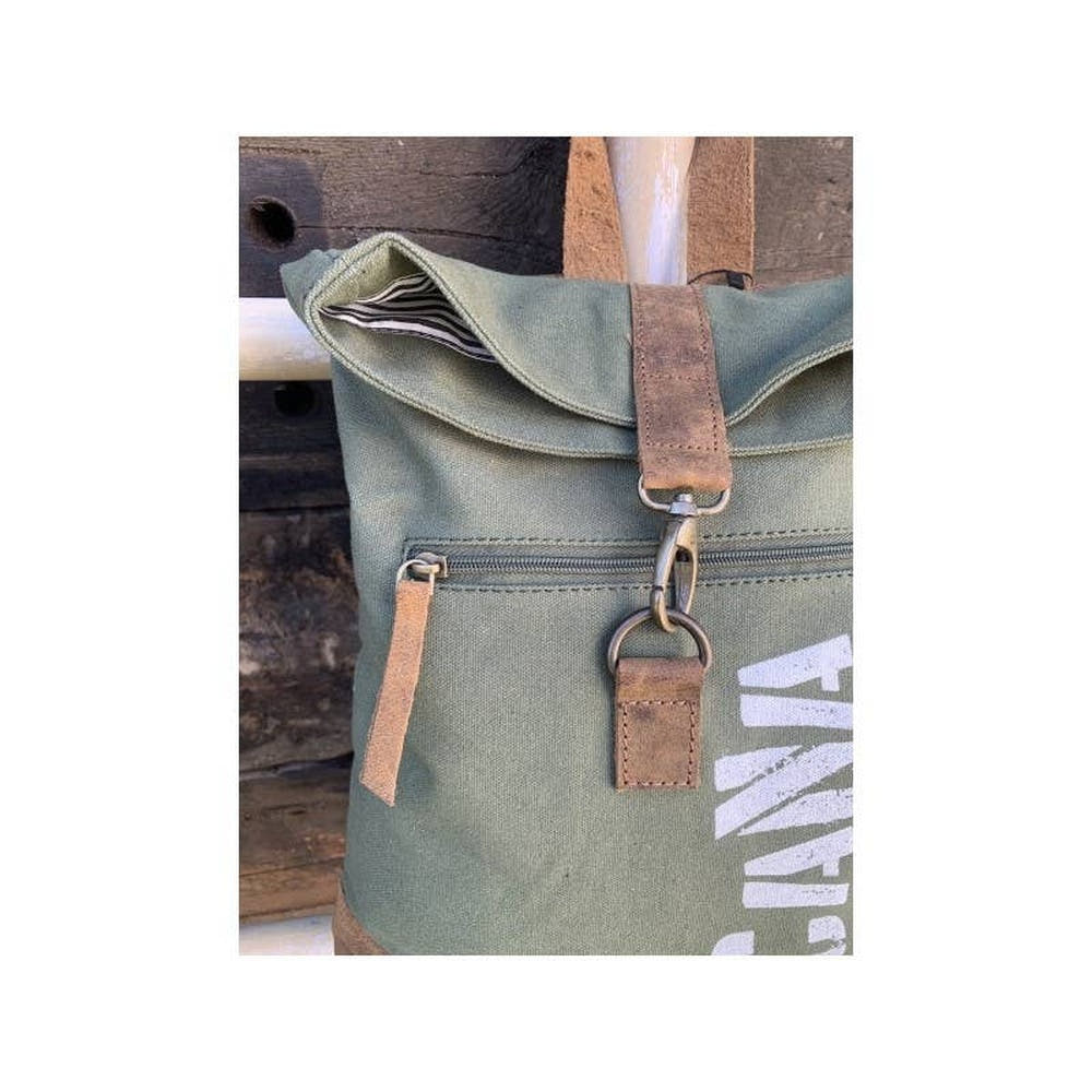 Zaino Vintage Tessuto Nuovo con Pelle Alta qualità MAYA MC8