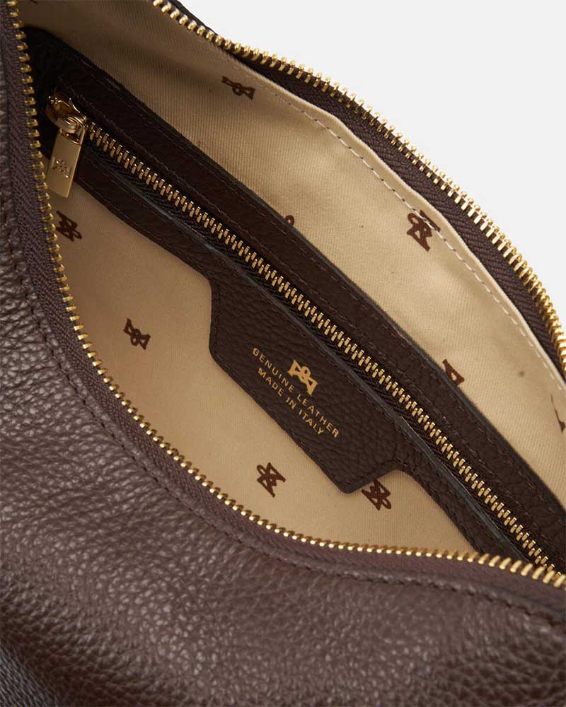 Cuoieria Fiorentina | Borsa Hobo Squadrata Eva in Pelle | Cioccolata