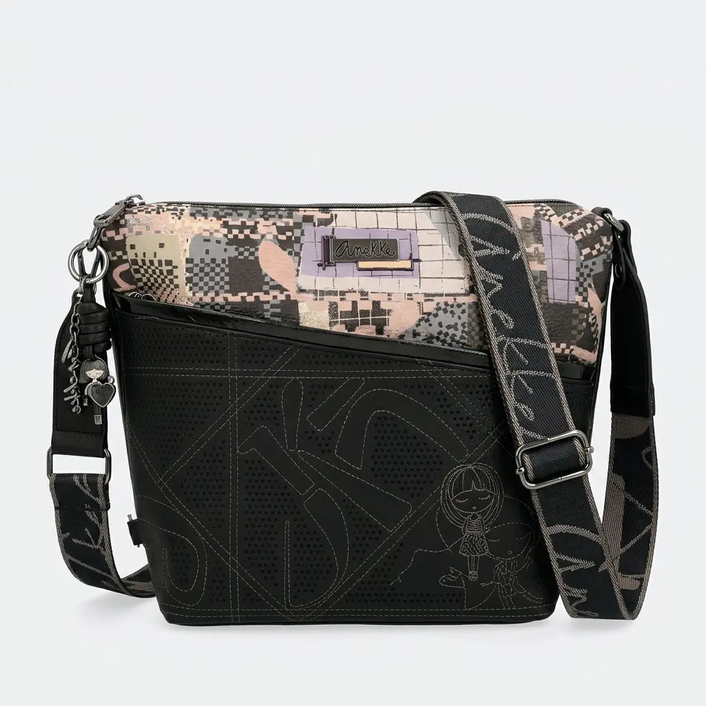 Borsa Tracolla Grande Donna Anekke Iron con Cerniera e Tasche