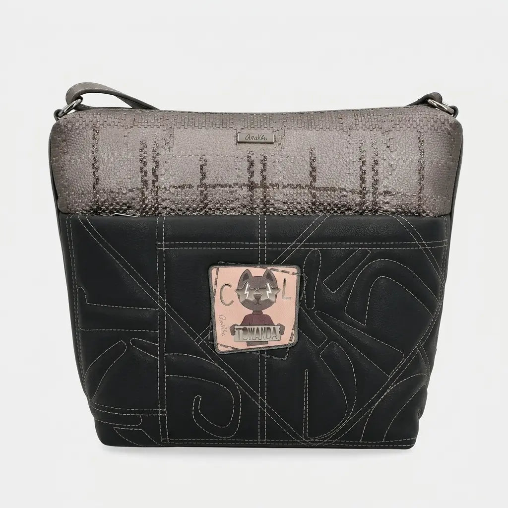 Borsa Tracolla Grande Donna Anekke Iron con Cerniera e Tasche