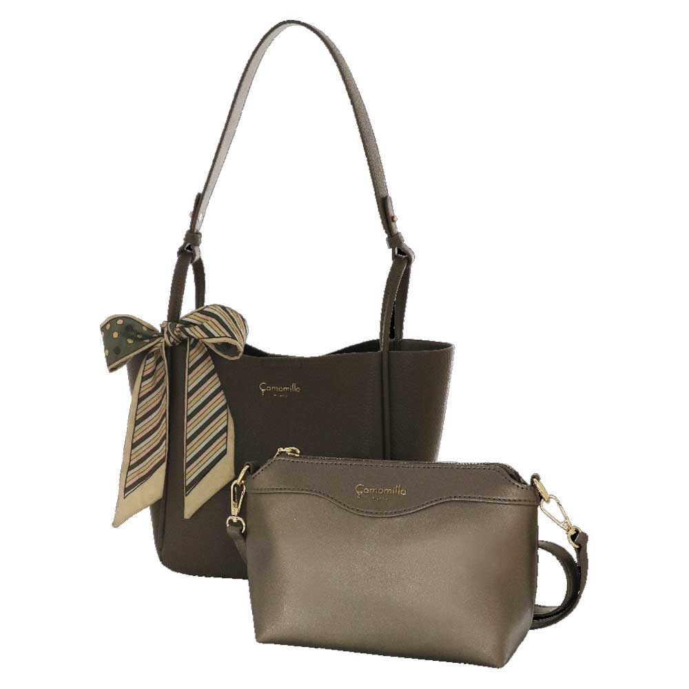 Camomilla Milano | Borsa Nancy Tortora | Set Bag in Bag con Foulard
