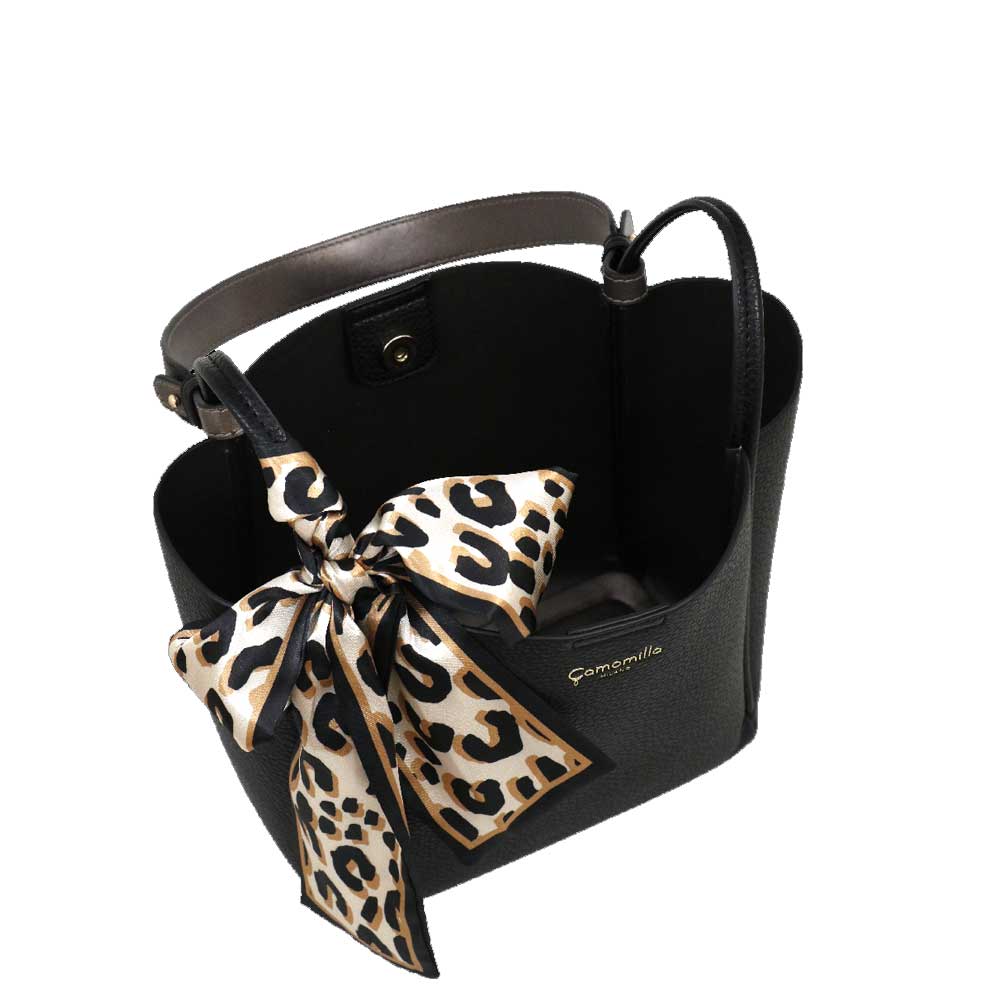Camomilla Milano | Borsa Nancy Nera | Set Bag in Bag con Foulard