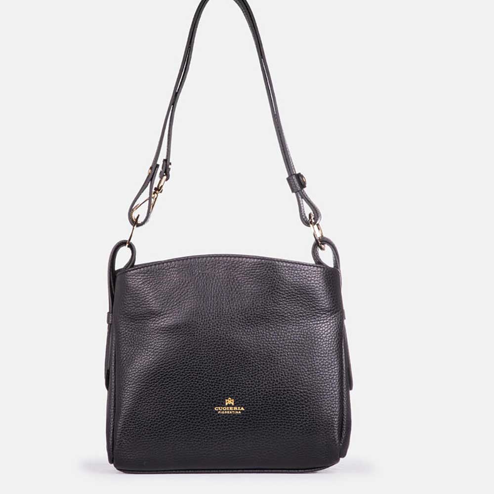 Cuoieria Fiorentina | Borsa Hobo Piccola Velvet in Pelle | Nero