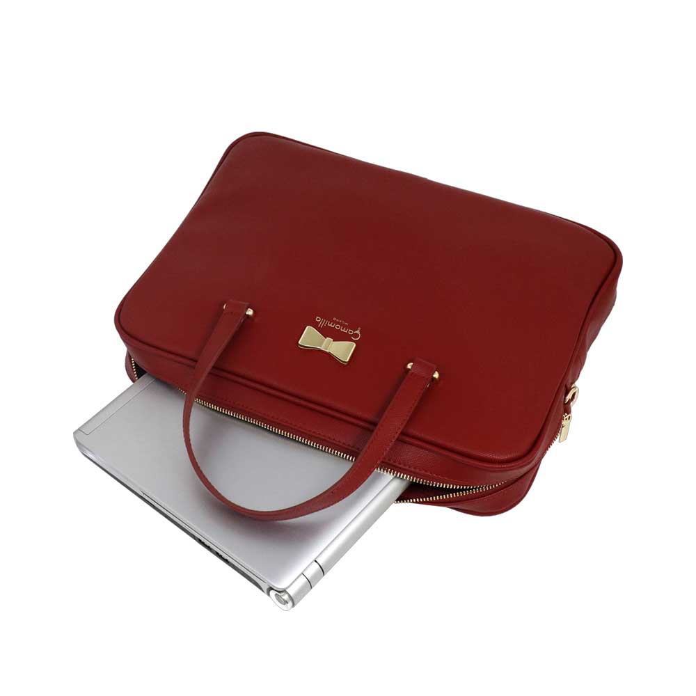 Camomilla Milano | Borsa PC Rossa in Saffiano con Fiocco