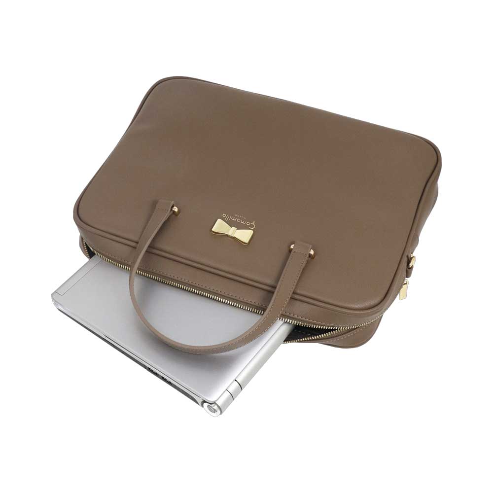 Camomilla Milano | Borsa PC Taupe in Saffiano con Fiocco