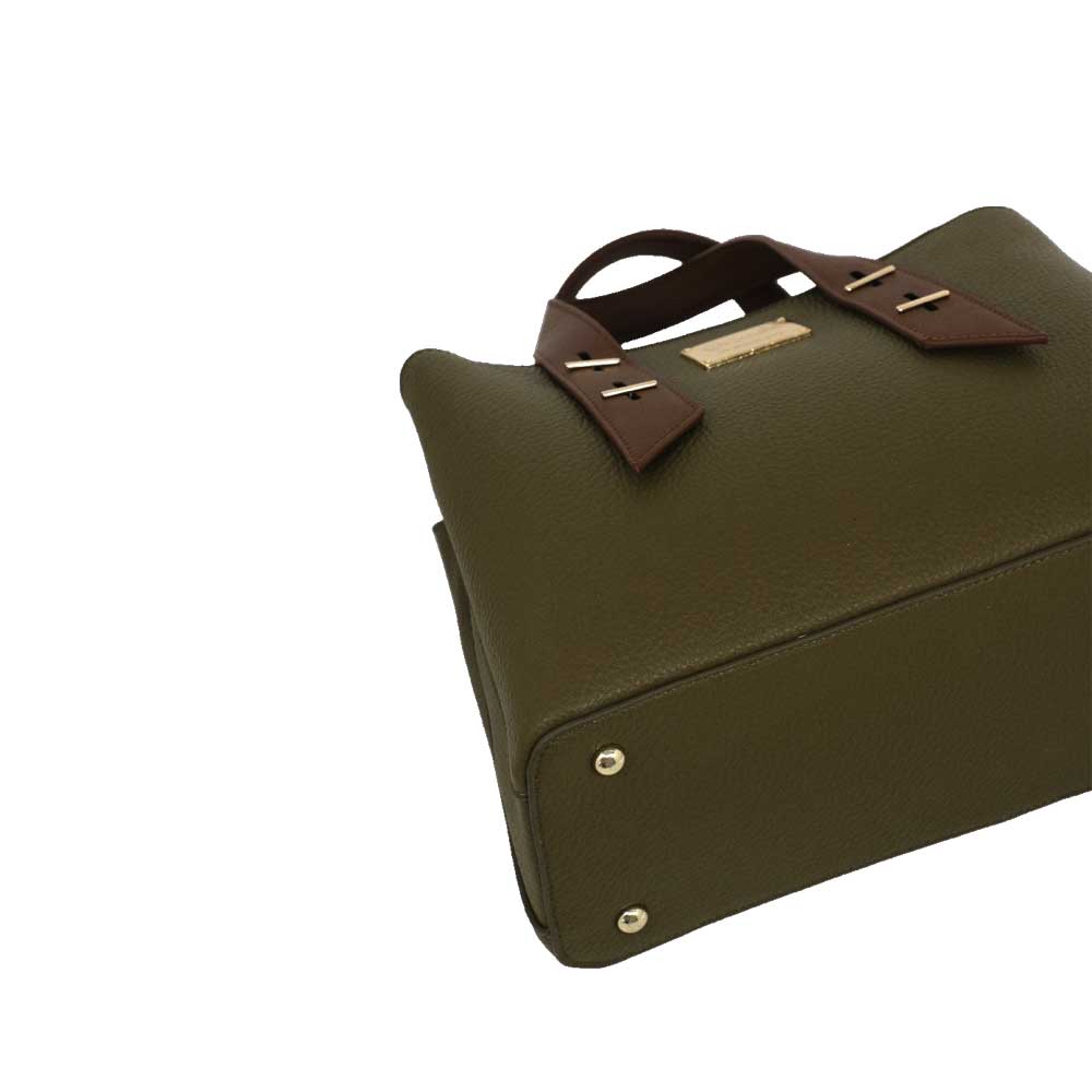 Camomilla Milano | Borsa a Mano Bree M Verde con Dettagli a Contrasto