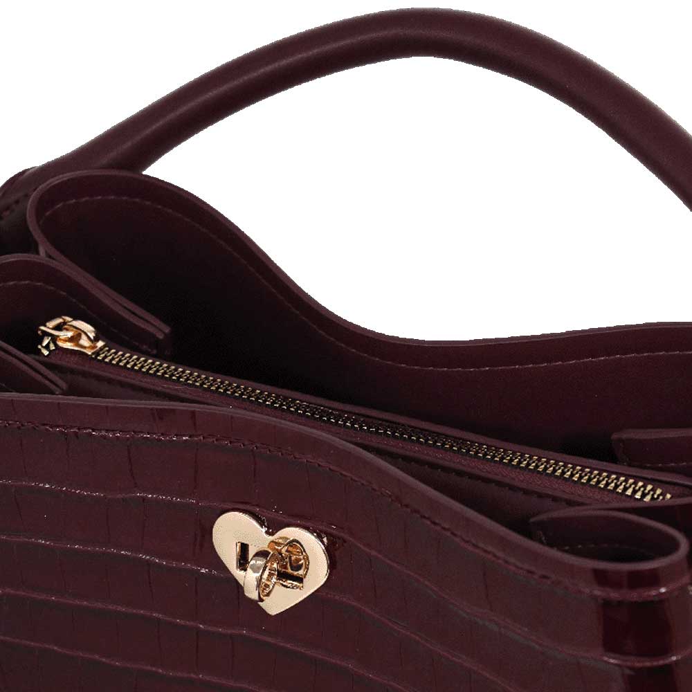 Camomilla Milano | Borsa a Mano Jill Bordeaux con Cuore