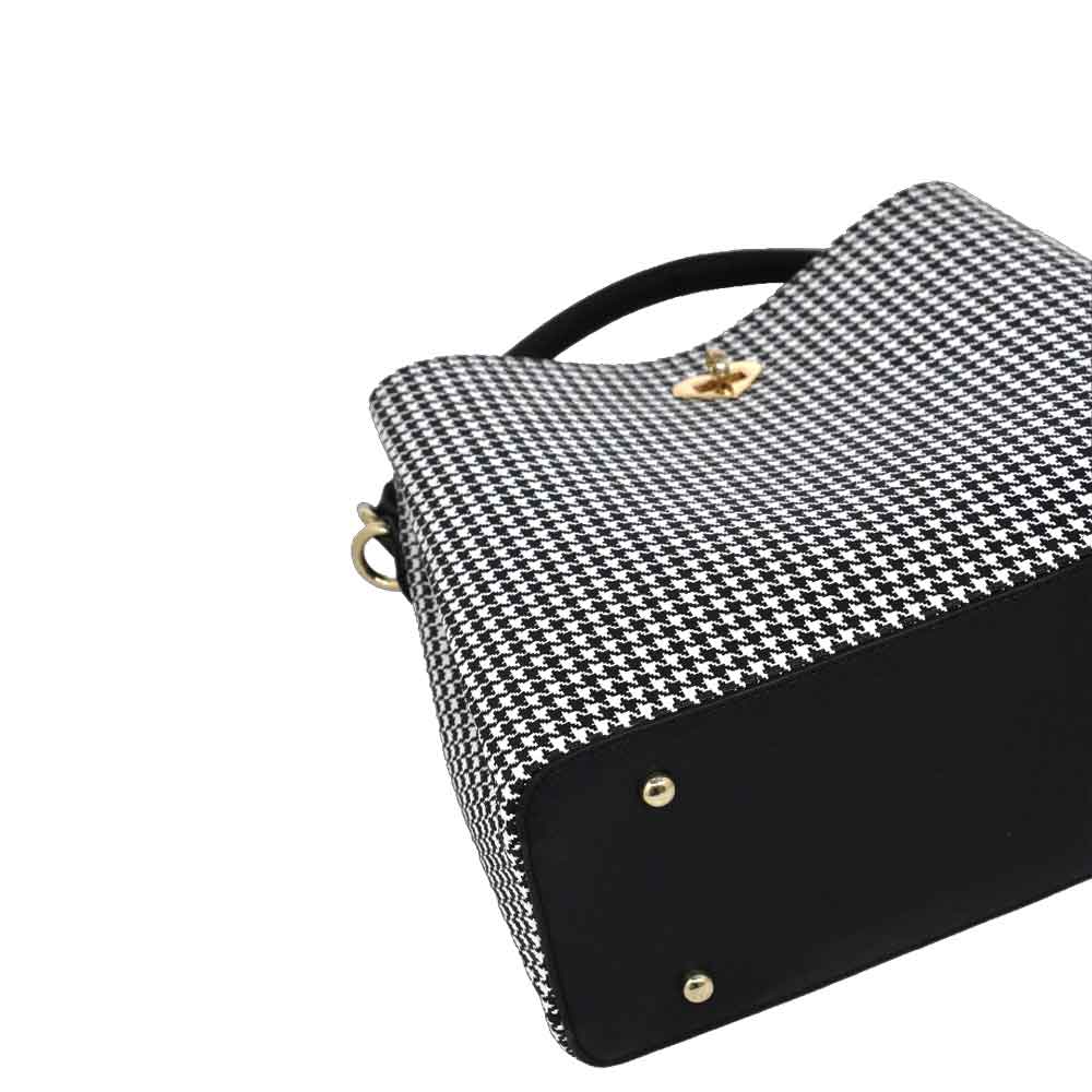 Camomilla Milano | Borsa a Mano Jill Pied de Poule con Cuore