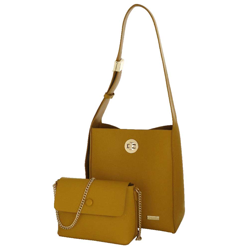 Camomilla Milano | Secchiello Nives M Giallo Senape | Set Bag in Bag