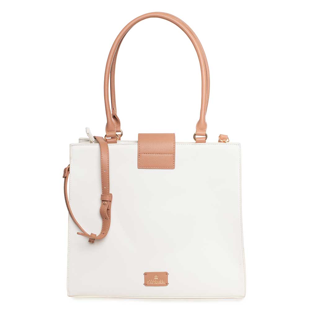 Egon von Furstenberg | Borsa a Spalla con Doppio Manico | White Cuoio