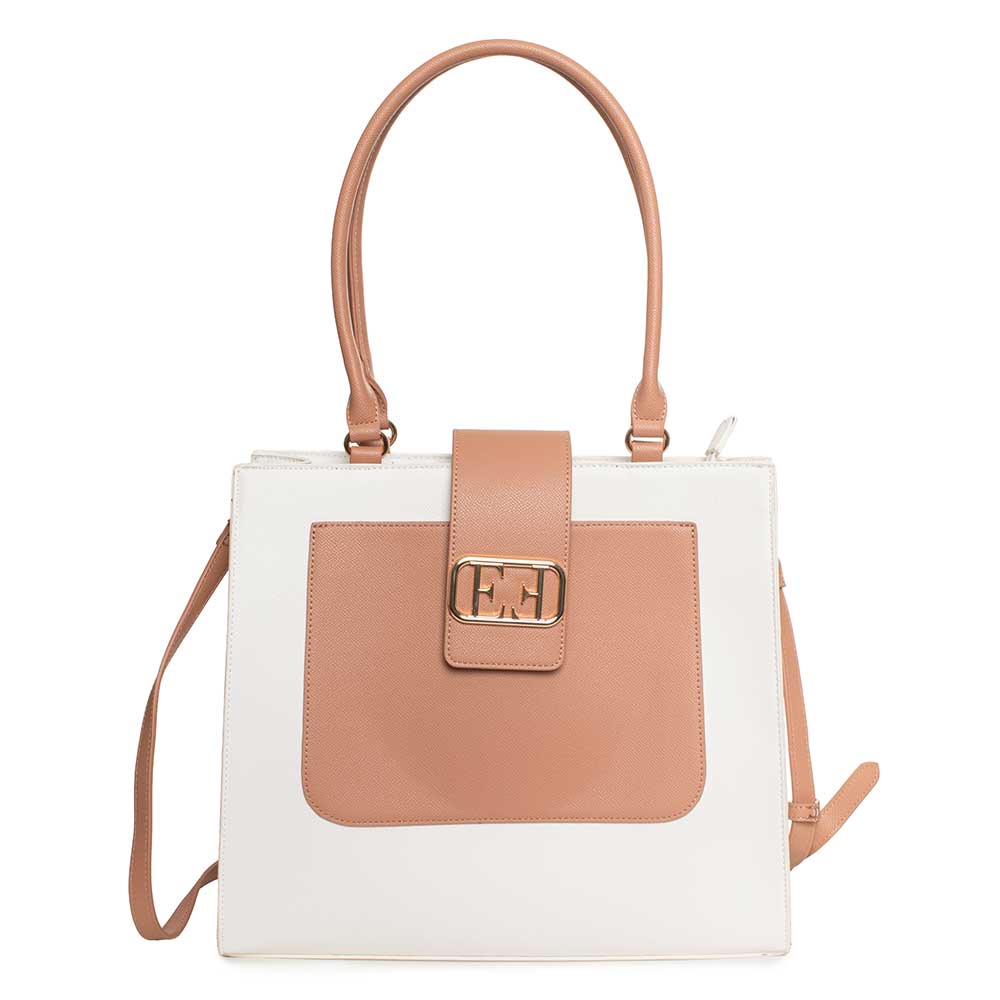Egon von Furstenberg | Borsa a Spalla con Doppio Manico | White Cuoio