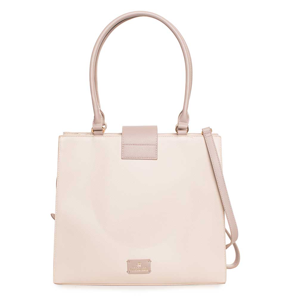 Egon von Furstenberg | Borsa a Spalla con Doppio Manico | Light Beige Dark Beige