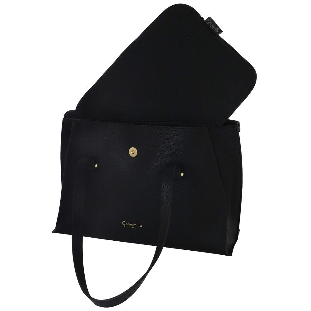 Camomilla Milano | Borsa Porta PC Nice Office Nera con Fiocco
