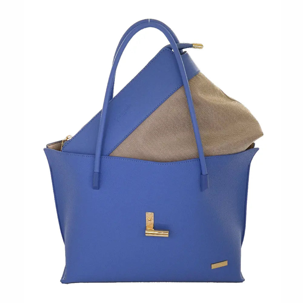 Camomilla Milano | Borsa Spalla Pop Candy Blu | Mix Similpelle Martellata e Liscia