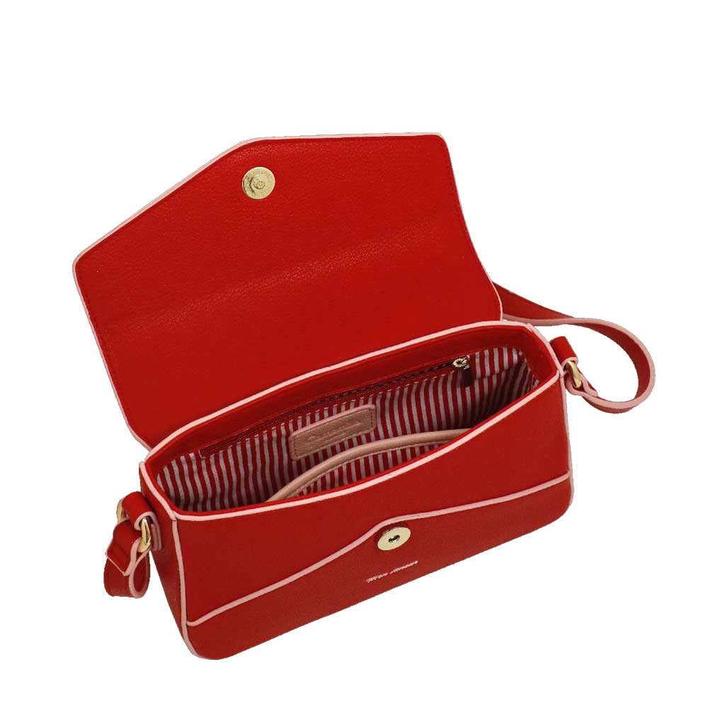Camomilla Borsa a Tracolla con Patta Mon Amour Rosso 12331