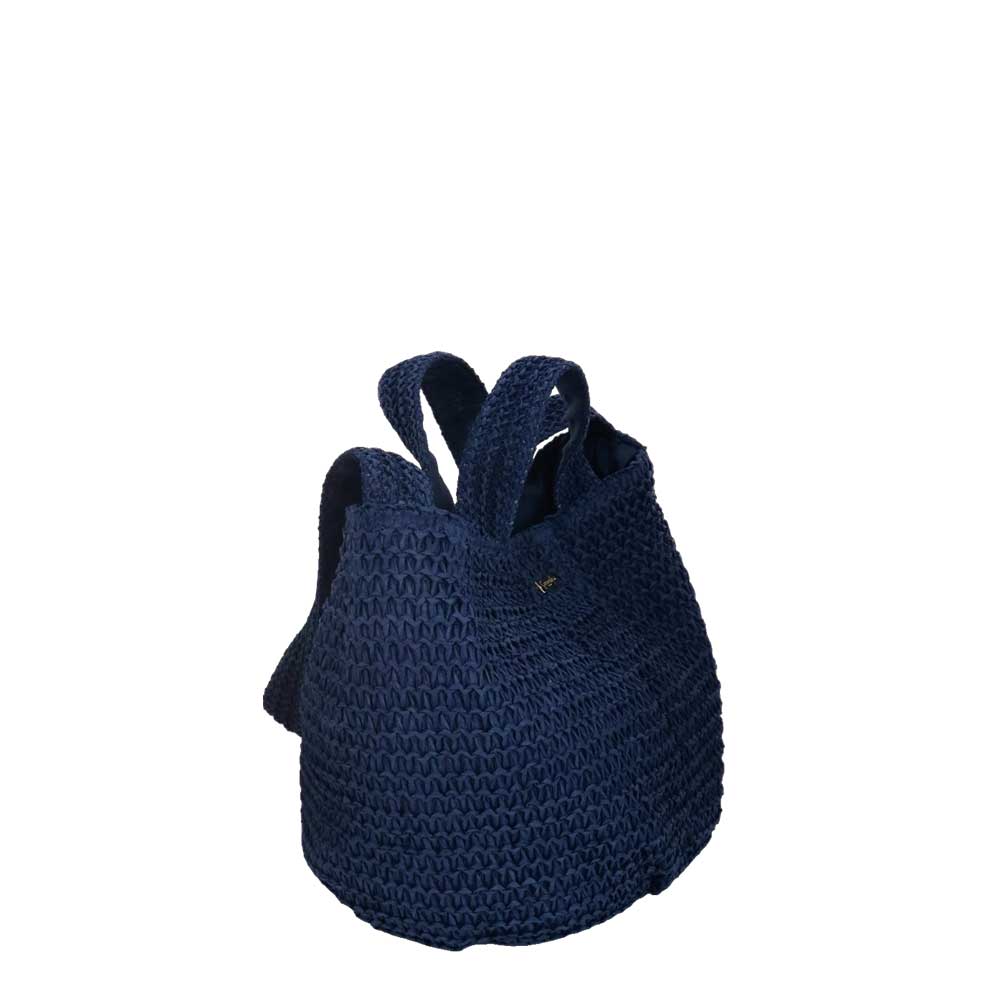 Camomilla Milano Borsa City Crochet Blu Fibre Naturali