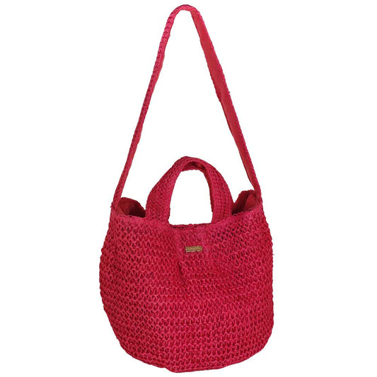 Camomilla Milano Borsa City Crochet Fuxia in Fibre Naturali