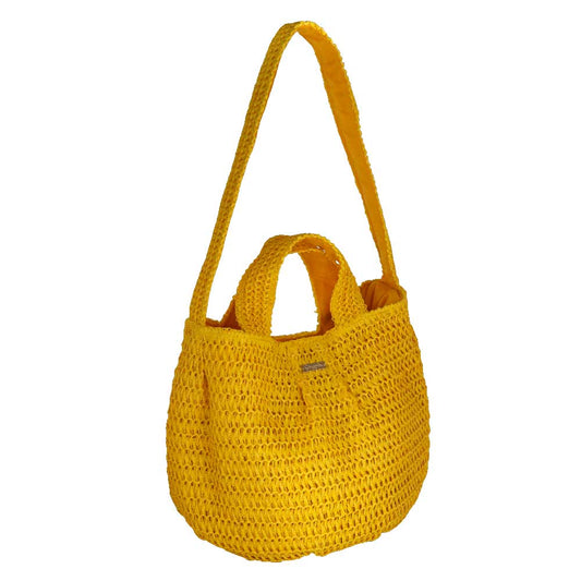 Camomilla Milano Borsa City Crochet Giallo Fibre Naturali