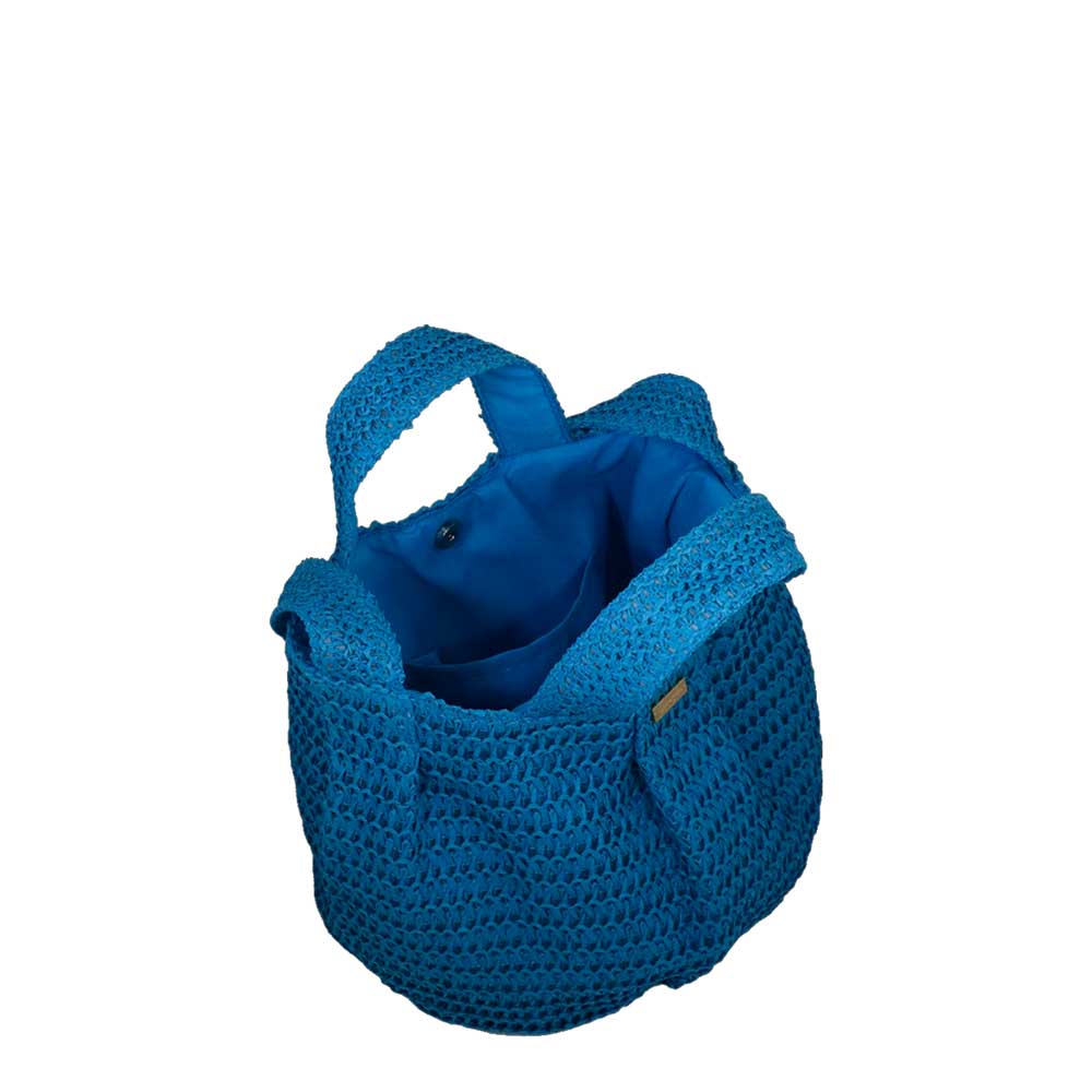 Camomilla Milano Borsa City Crochet Turchese Fibre Naturali