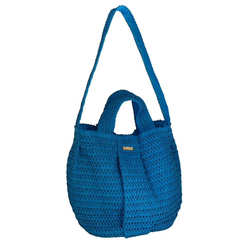 Camomilla Milano Borsa City Crochet Turchese Fibre Naturali
