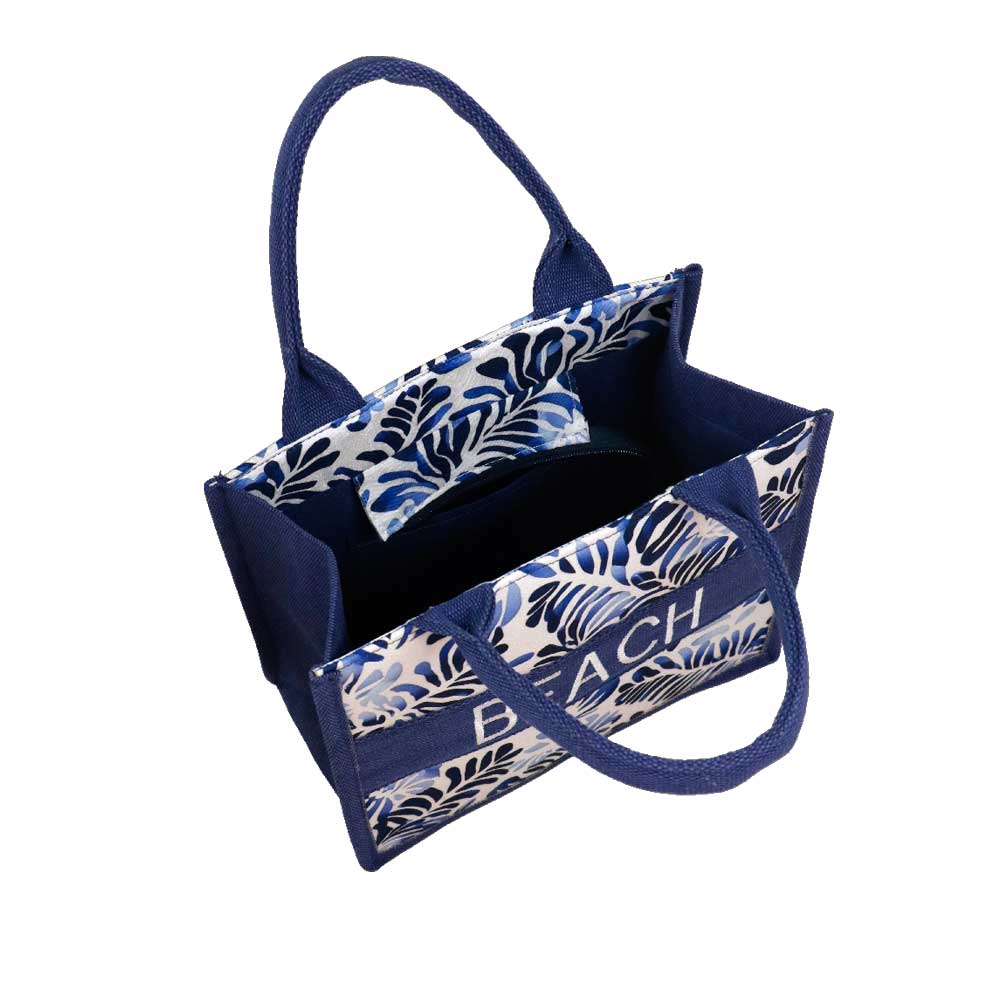 Camomilla Milano | Borsa City S Foglia Blu Design Tropicale