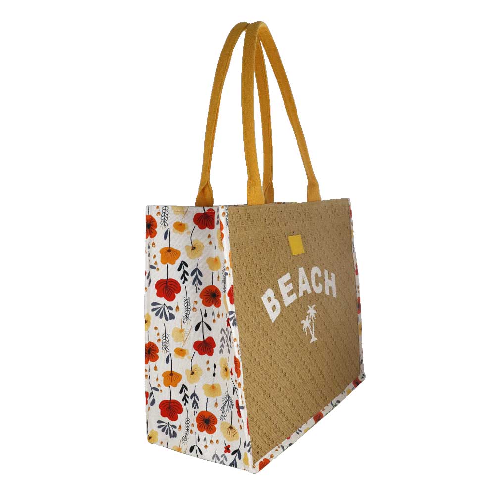 Camomilla Milano | Borsa Mare L Beach Papaveri Giallo Fiori