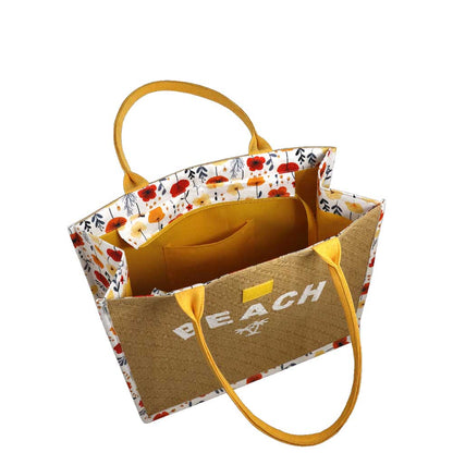 Camomilla Milano | Borsa Mare L Beach Papaveri Giallo Fiori