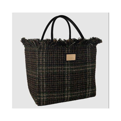 Camomilla Milano Borsa a Mano Tweed Chalet Nero