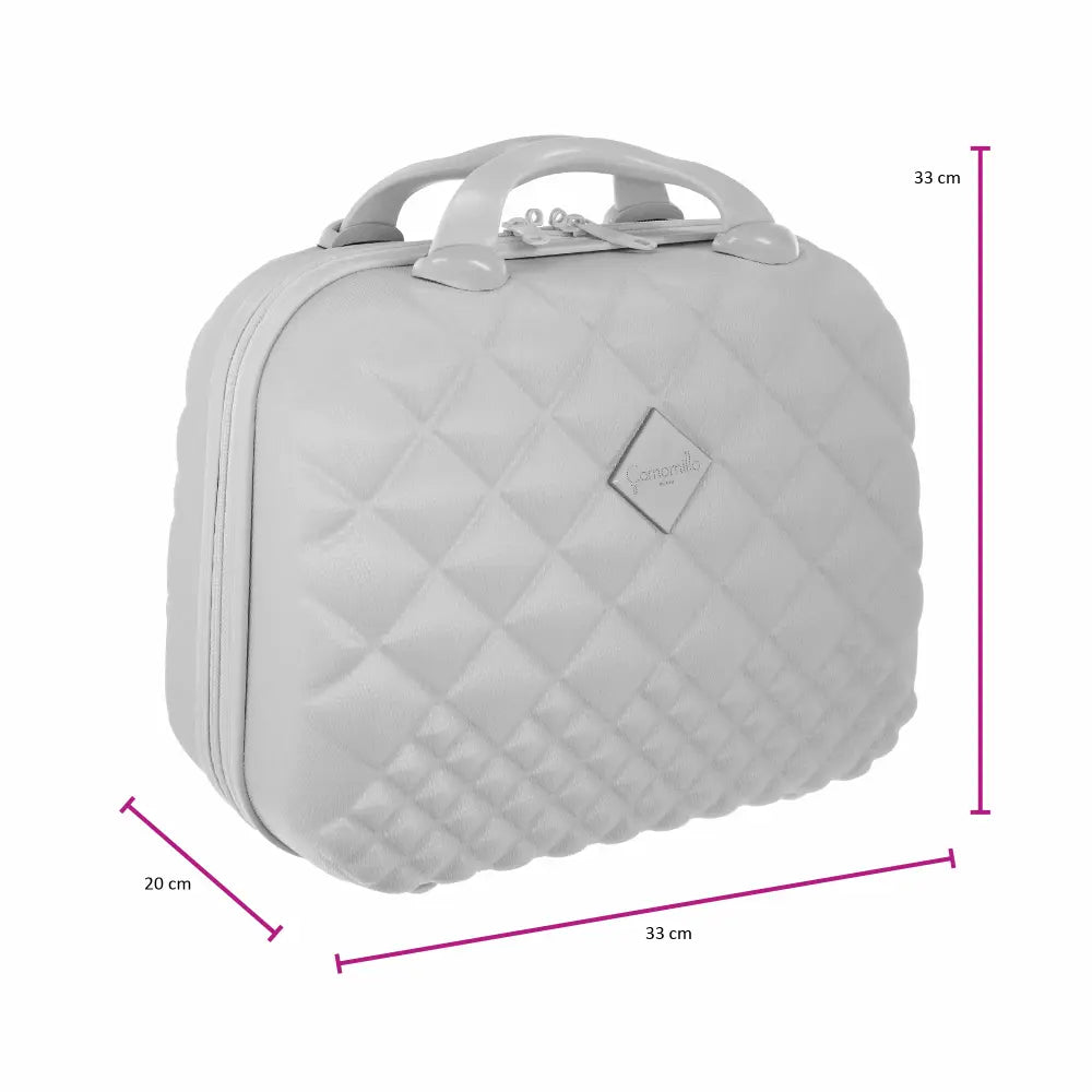 Camomilla Milano | Beauty Case Vanity Silver | Rigido con Texture Shiny