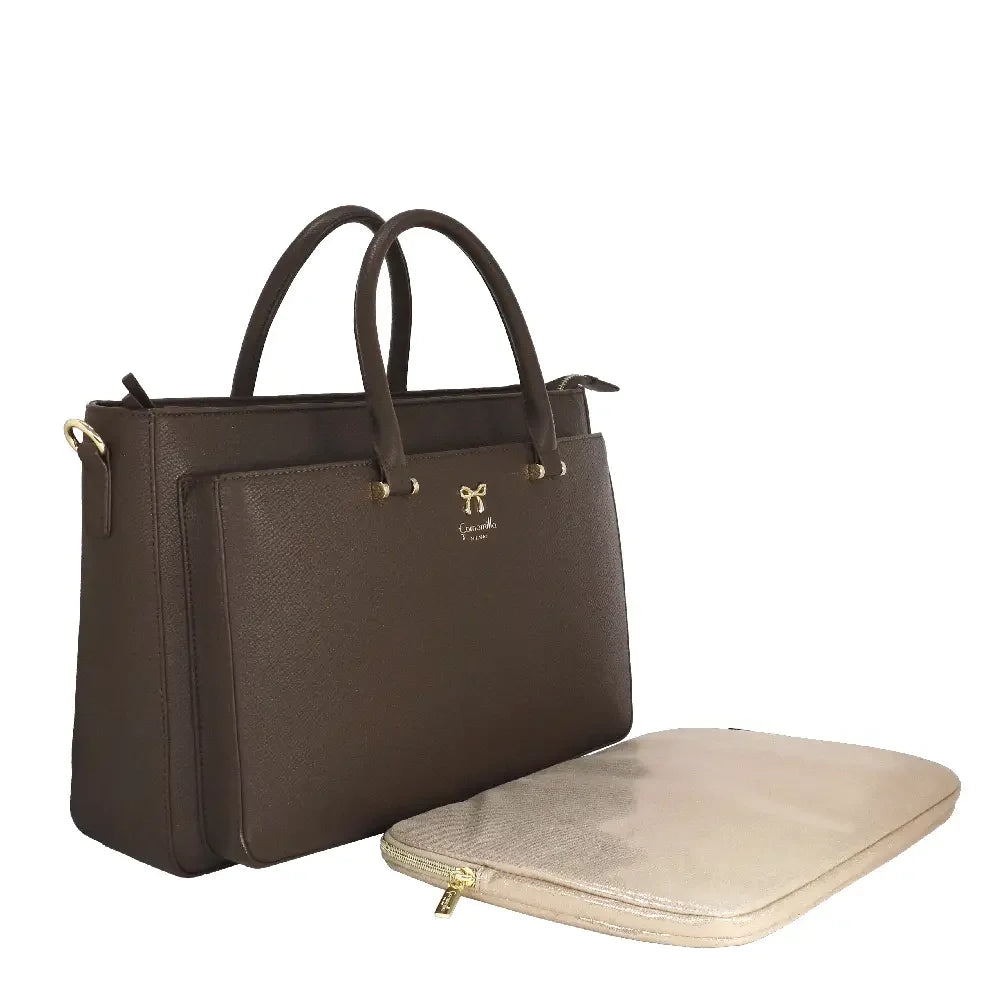 Camomilla Milano | Borsa A Mano Nice Office Marrone | Porta PC in Ecopelle