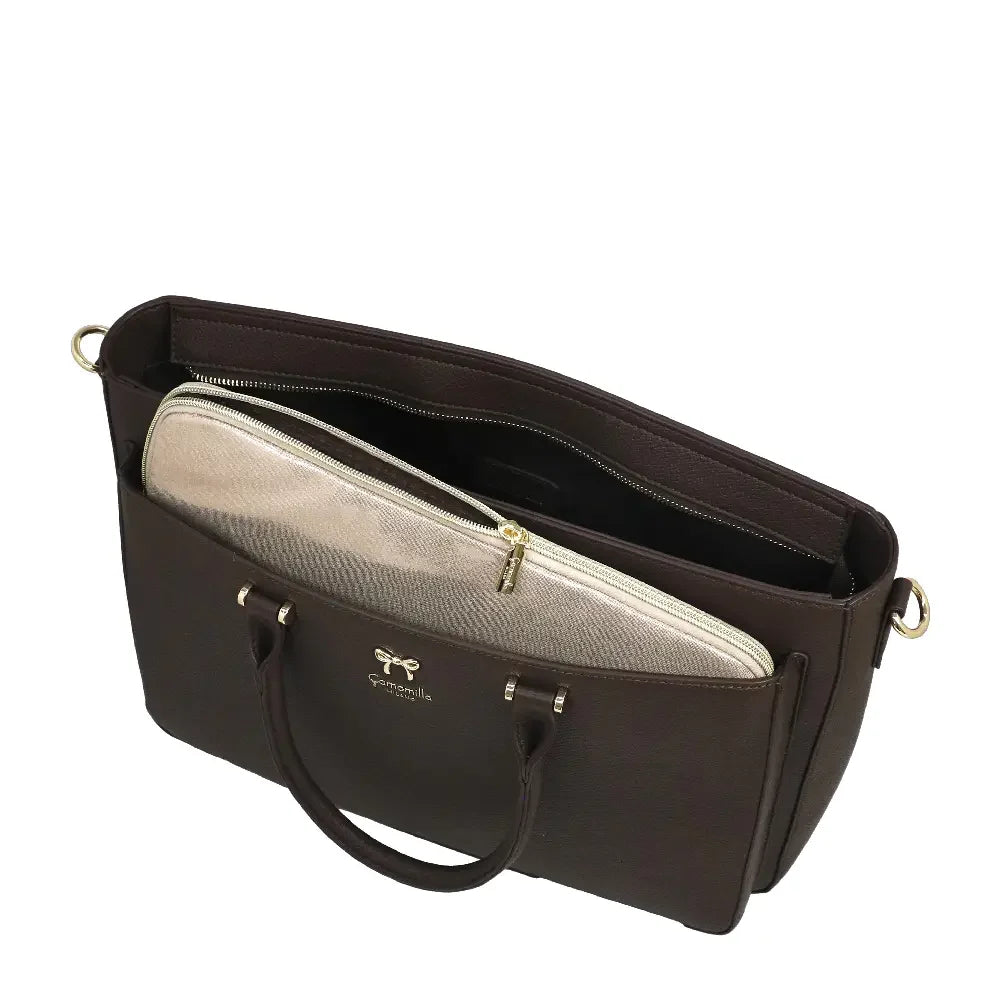 Camomilla Milano | Borsa A Mano Nice Office Marrone | Porta PC in Ecopelle