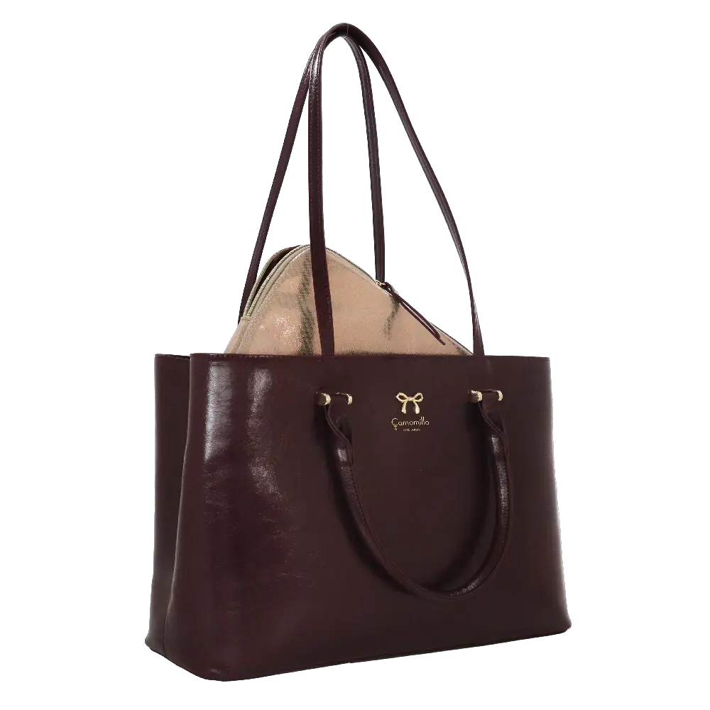 Camomilla Milano | Borsa A Spalla Nice Office Burgundy | Porta PC in Ecopelle