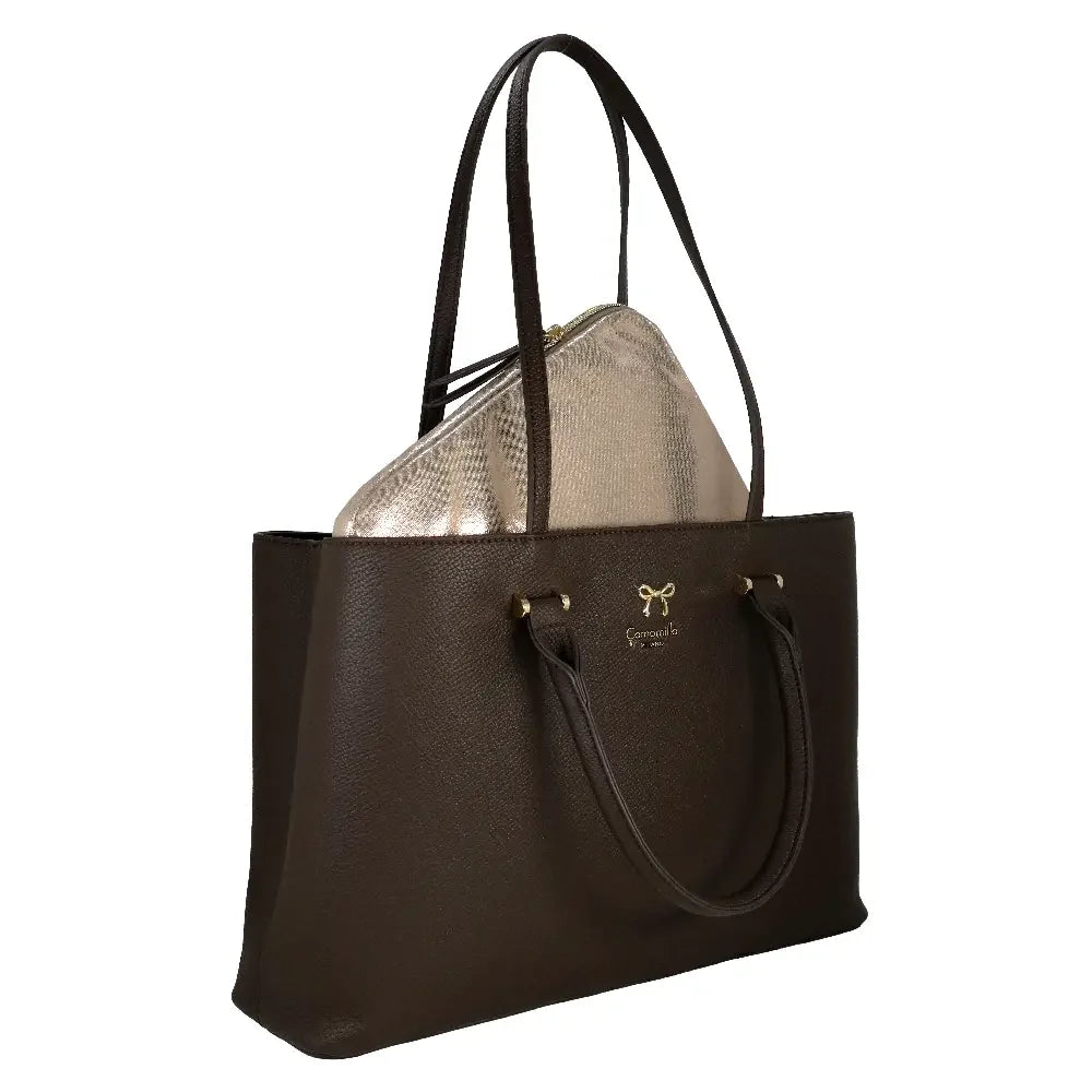 Camomilla Milano | Borsa A Spalla Nice Office Marrone | Porta PC in Ecopelle