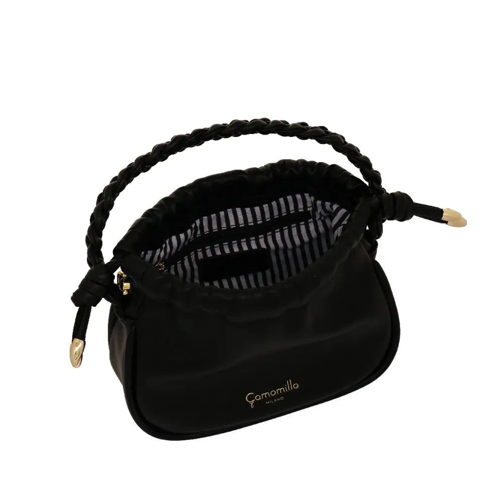 Camomilla Milano | Borsa Mano S Soft Kiss Nero | Eleganza Minimal in Nappa e Coulisse