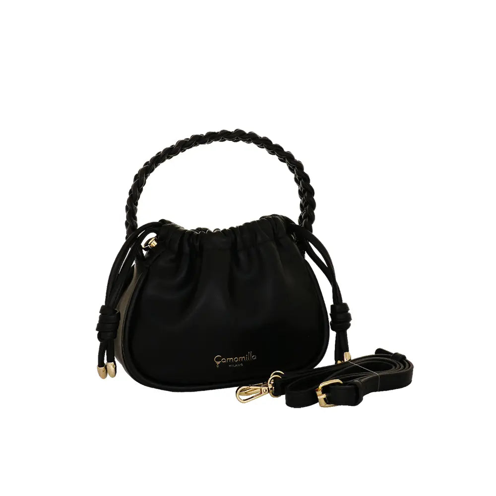 Camomilla Milano | Borsa Mano S Soft Kiss Nero | Eleganza Minimal in Nappa e Coulisse