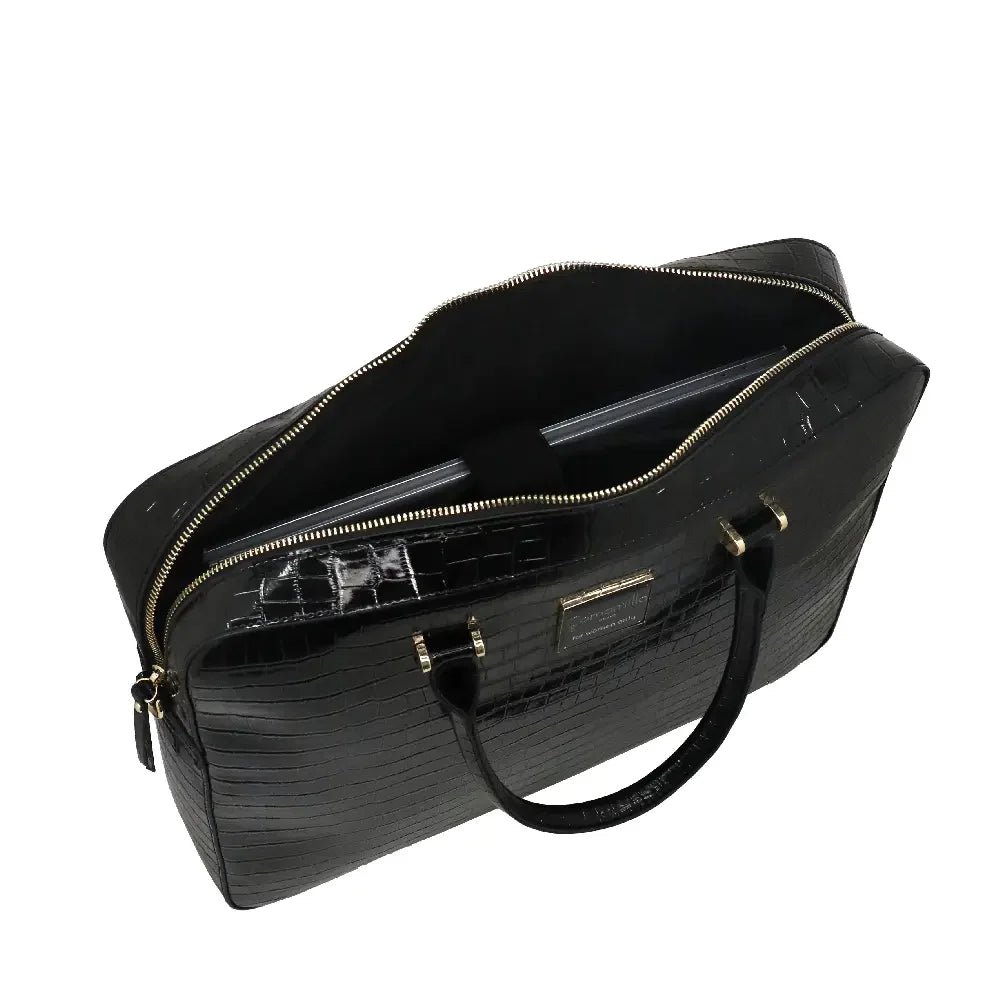 Camomilla Milano | Borsa PC Easy Nice Office Nero | Porta PC Effetto Cocco