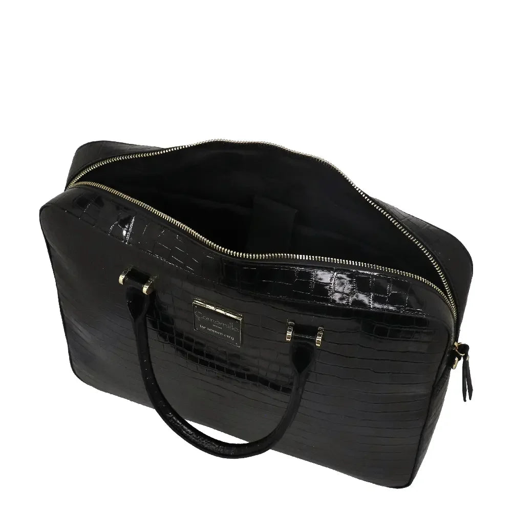 Camomilla Milano | Borsa PC Easy Nice Office Nero | Porta PC Effetto Cocco