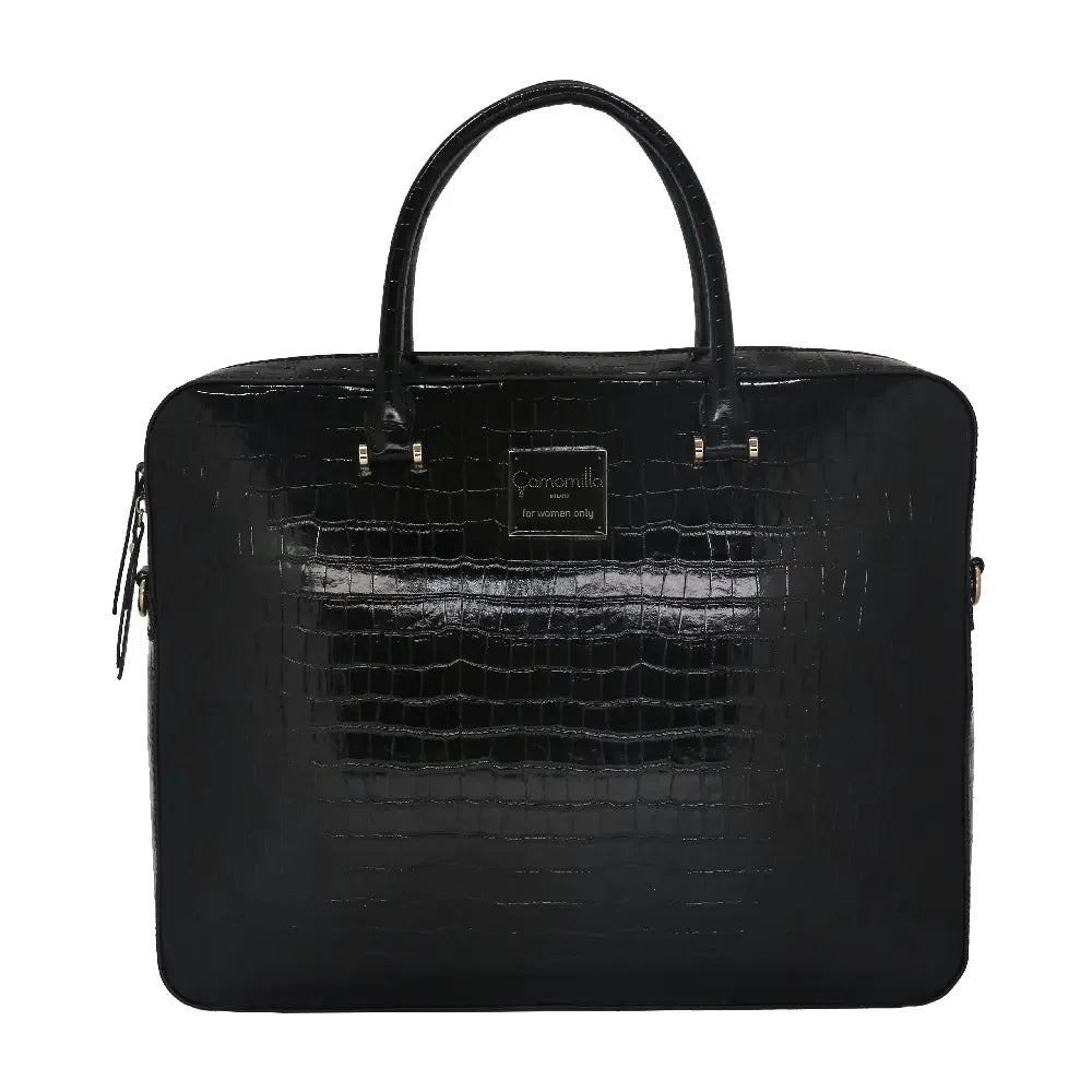 Camomilla Milano | Borsa PC Easy Nice Office Nero | Porta PC Effetto Cocco