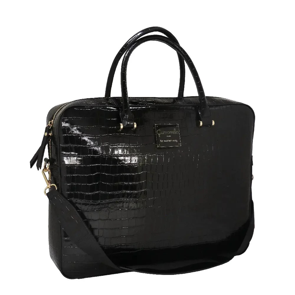 Camomilla Milano | Borsa PC Easy Nice Office Nero | Porta PC Effetto Cocco