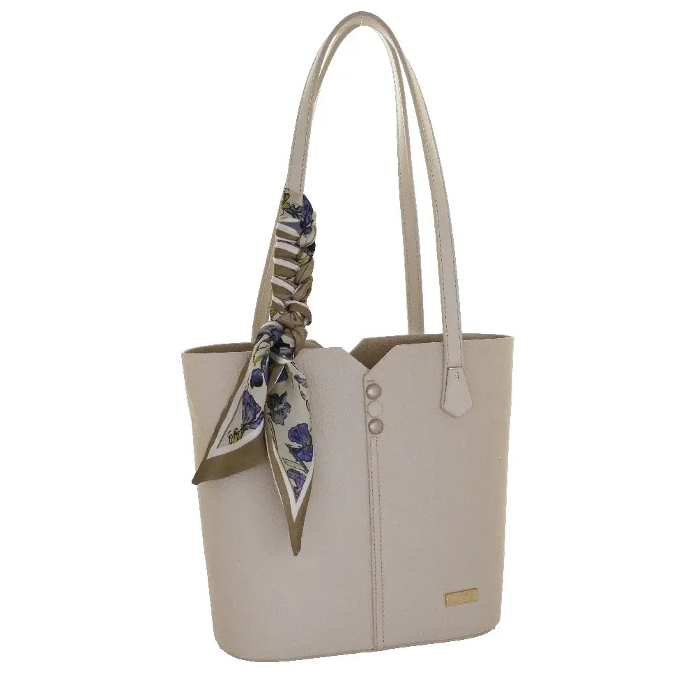 Camomilla Milano | Borsa Spalla M Sugar Free Off White | Sportina in Ecopelle Martellata