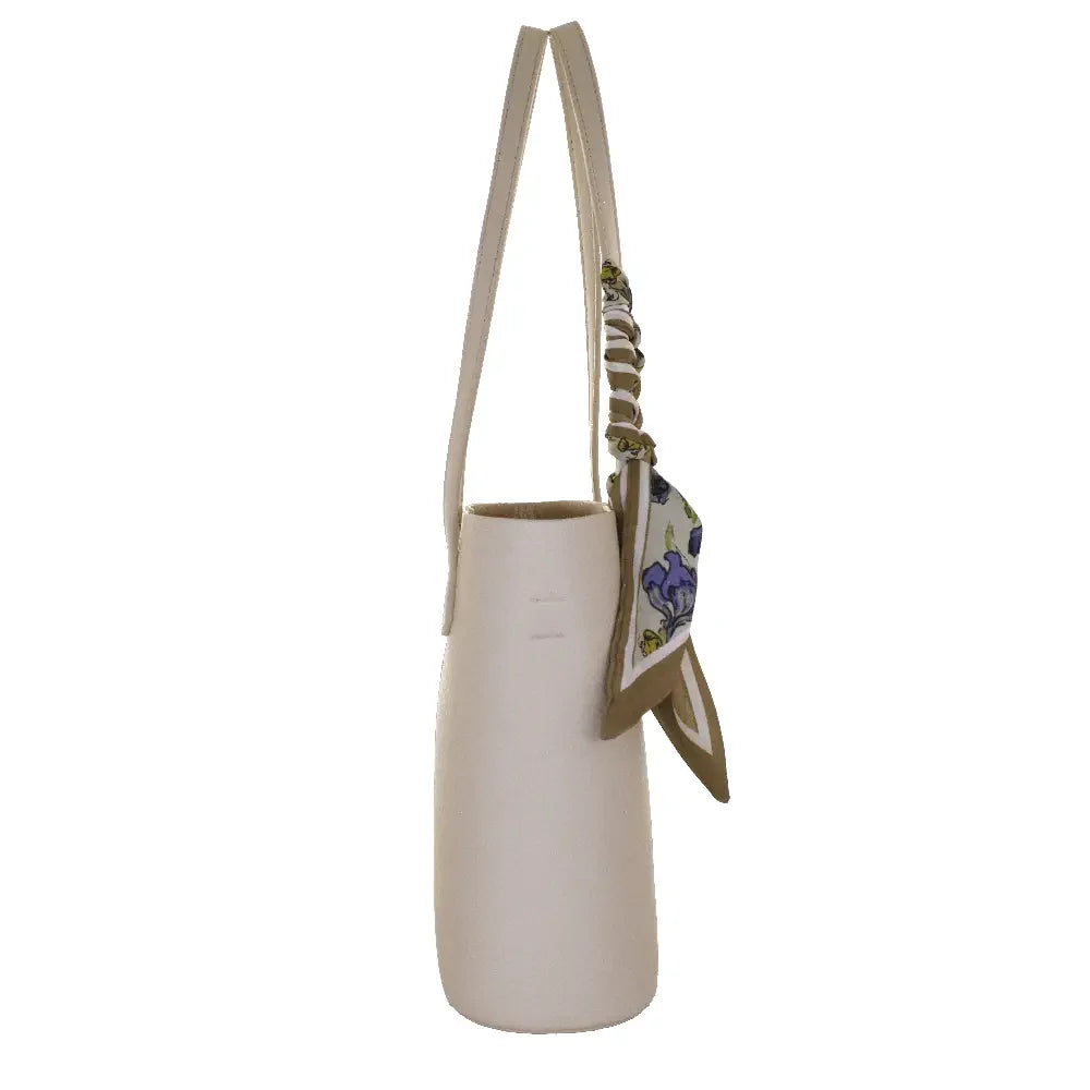 Camomilla Milano | Borsa Spalla M Sugar Free Off White | Sportina in Ecopelle Martellata