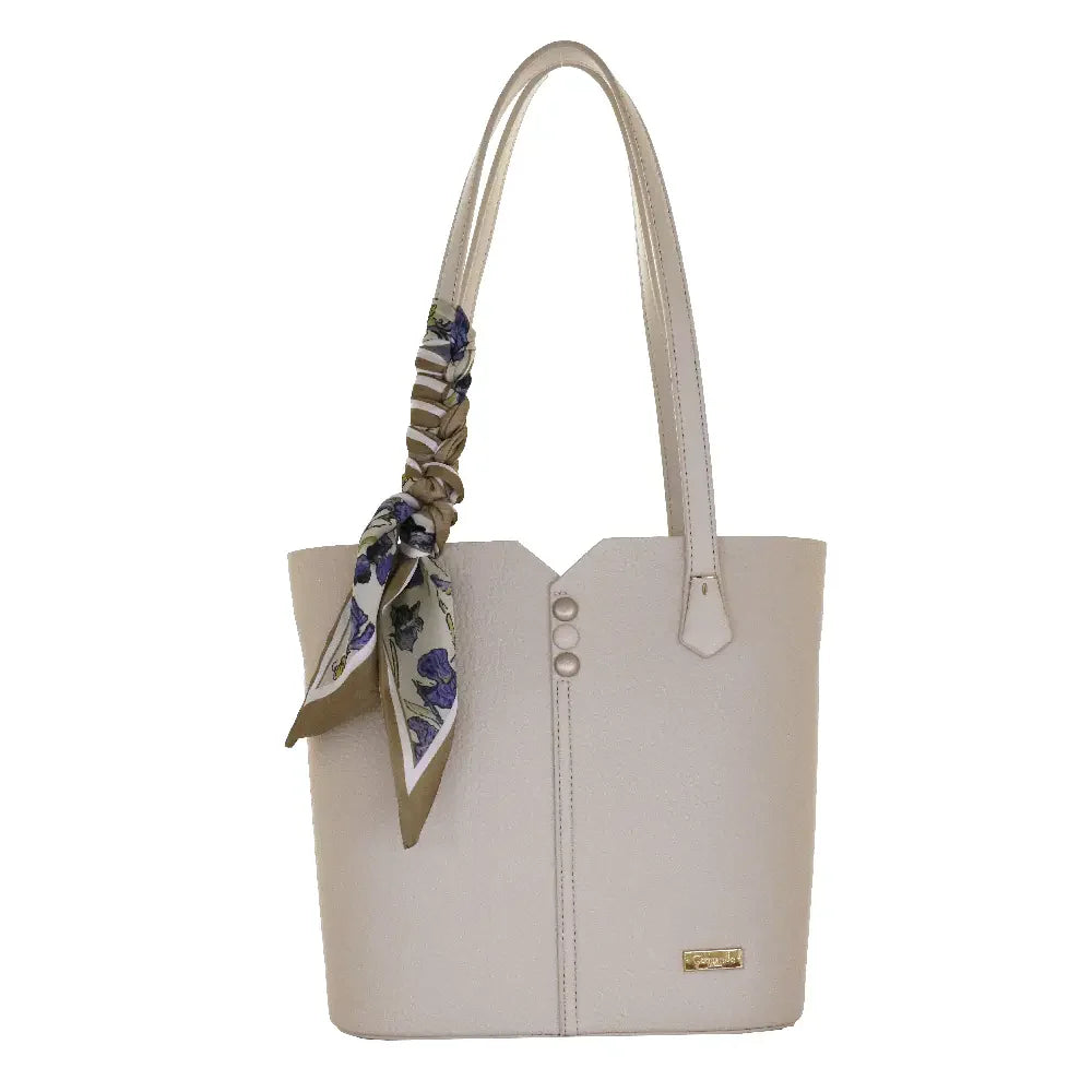 Camomilla Milano | Borsa Spalla M Sugar Free Off White | Sportina in Ecopelle Martellata