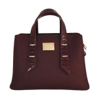Camomilla Milano | Borsa a Mano M Bree Burgundy | Ecopelle e Dettagli Cocco