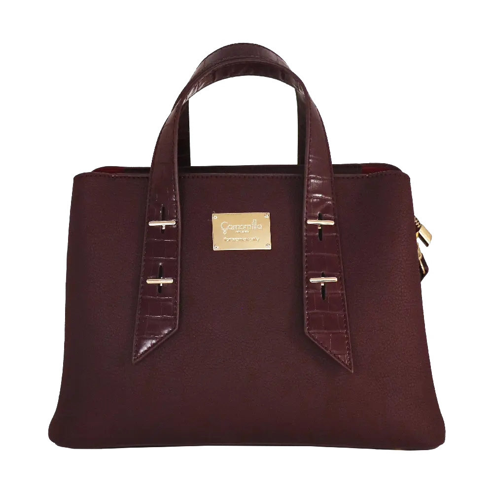 Camomilla Milano | Borsa a Mano M Bree Burgundy | Ecopelle e Dettagli Cocco