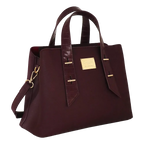 Camomilla Milano | Borsa a Mano M Bree Burgundy | Ecopelle e Dettagli Cocco